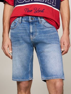 blue scanton faded denim shorts for men tommy jeans