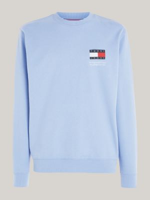 felpa regular fit con logo blu da uomini tommy jeans