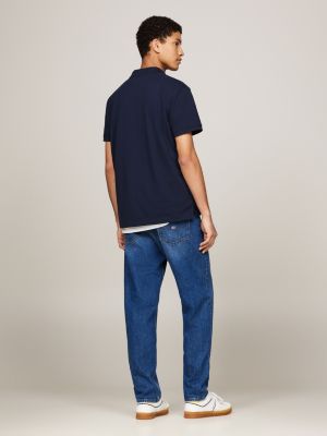 Colour-Blocked Logo Regular Fit Polo | Blue | Tommy Hilfiger 