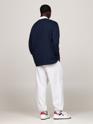 blue badge oversized rugby shirt for men tommy jeans