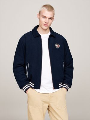 blue relaxed fit college-jacke aus cord für herren - tommy jeans