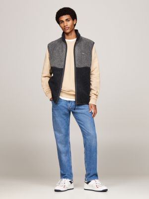 Colour Blocked Teddy Fleece Relaxed Vest Grey Tommy Hilfiger