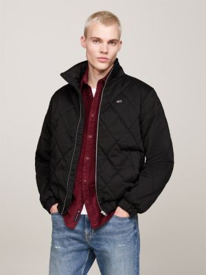 veste matelassée noir pour hommes tommy jeans