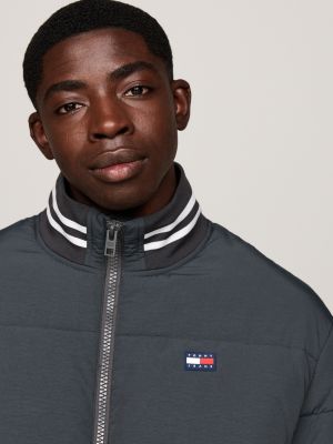 doudoune décontractée varsity déperlante gris pour hommes tommy jeans