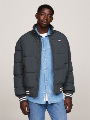 doudoune décontractée varsity déperlante gris pour hommes tommy jeans