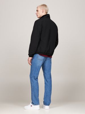 giubbino relaxed fit reversibile in pile nero da uomini tommy jeans