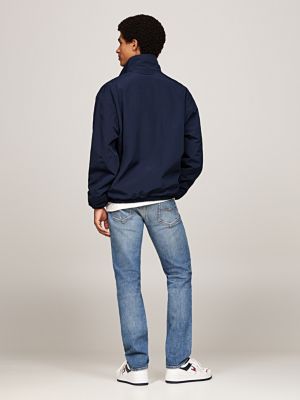 giubbino relaxed fit reversibile in pile blu da uomini tommy jeans