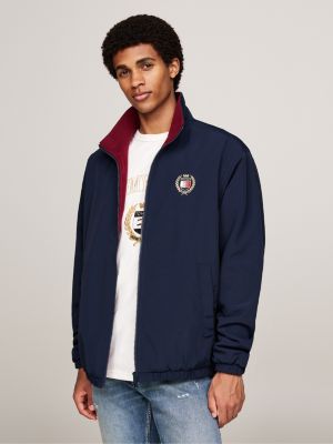 blue reversible polar fleece relaxed jacket for men tommy jeans