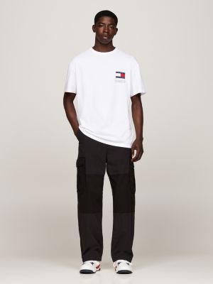 white logo crew neck t-shirt for men tommy jeans