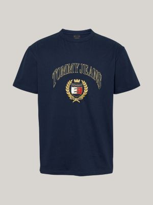 Logo Embroidery Crew Neck T-Shirt | Blue | Tommy Hilfiger