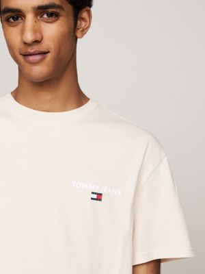 wit t-shirt met logo op de achterkant voor heren - tommy jeans