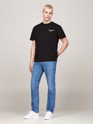 zwart t-shirt met logo op de achterkant voor heren - tommy jeans