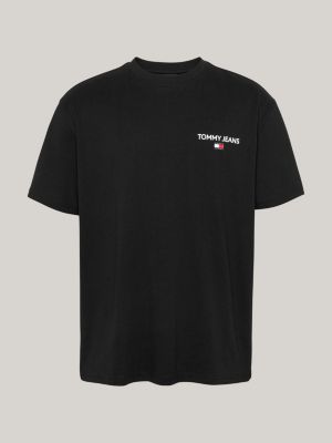 zwart t-shirt met logo op de achterkant voor heren - tommy jeans