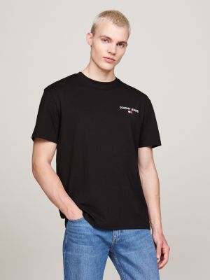 black back logo t-shirt for men tommy jeans