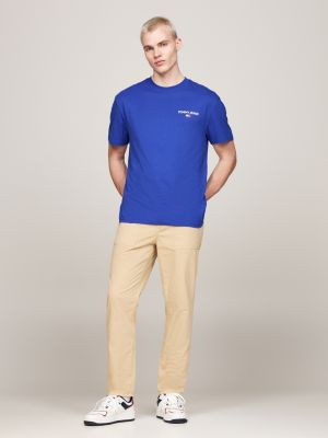 blue back logo t-shirt for men tommy jeans