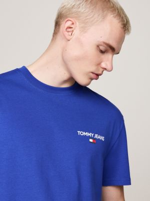 blue back logo t-shirt for men tommy jeans