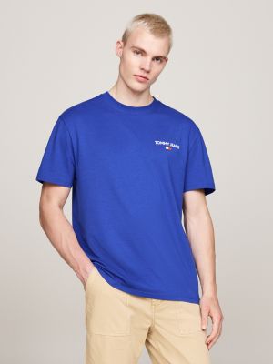 blue back logo t-shirt for men tommy jeans