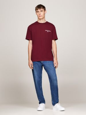 red back logo t-shirt for men tommy jeans