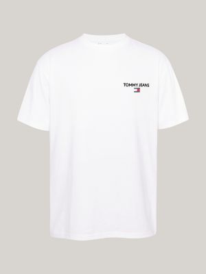 wit t-shirt met logo op de achterkant voor heren - tommy jeans