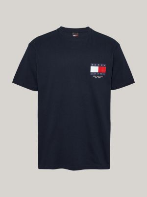 t-shirt con logo sul retro blu da uomini tommy jeans