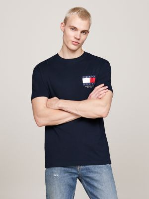 t-shirt con logo sul retro blue da uomini tommy jeans