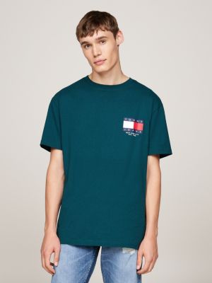 camiseta con logo en la espalda green de hombres tommy jeans