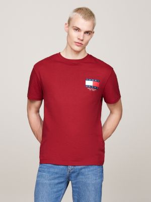 t-shirt con logo sul retro red da uomini tommy jeans