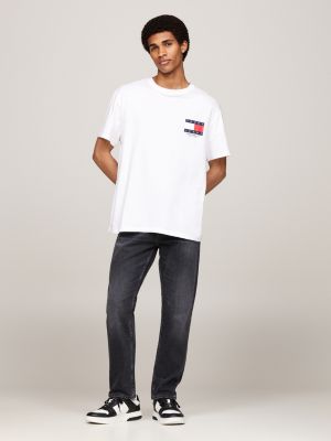 camiseta con logo en la espalda blanco de hombres tommy jeans