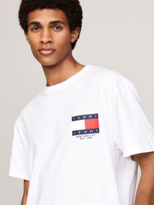 camiseta con logo en la espalda blanco de hombres tommy jeans