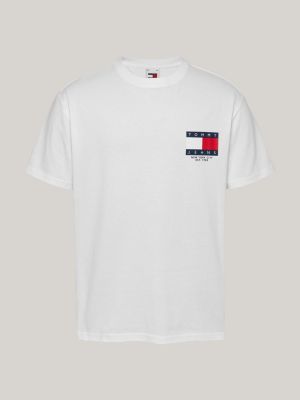 camiseta con logo en la espalda blanco de hombres tommy jeans