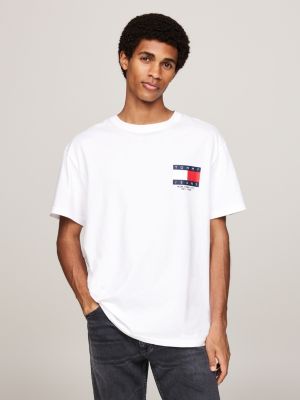 camiseta con logo en la espalda white de hombres tommy jeans