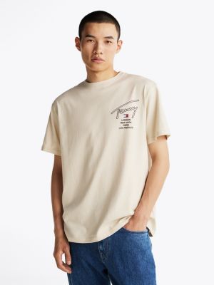 white signature back logo t-shirt for men tommy jeans