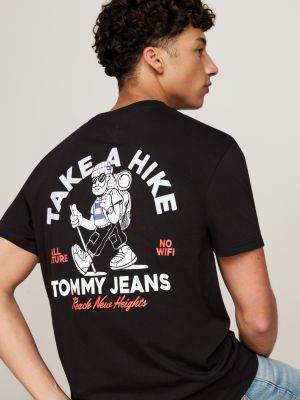 black slogan back graphic t-shirt for men tommy jeans