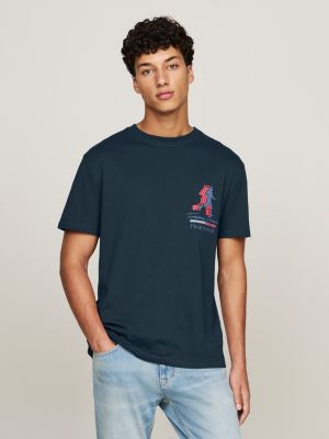 blue slogan back graphic t-shirt for men tommy jeans