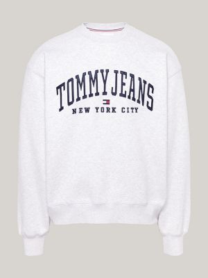 Varsity Relaxed Fit verwaschenes Sweatshirt Grau Tommy Hilfiger