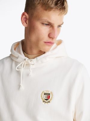 pink embroidery drawstring hoody for men tommy jeans