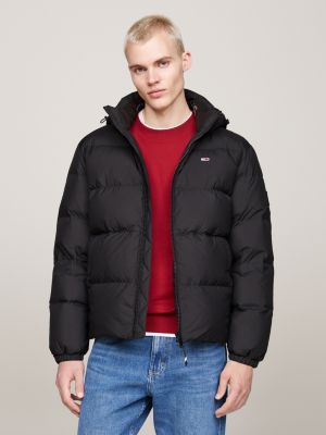 Black and red puffer jacket mens on sale