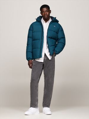green water repellent down jacket for men tommy jeans