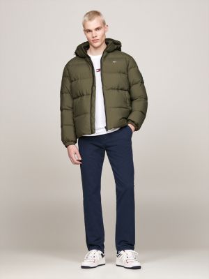 grün wasserabweisende daunenjacke für herren - tommy jeans