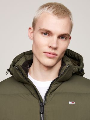 veste matelassée déperlante vert pour hommes tommy jeans