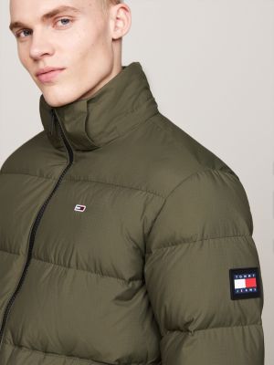 grün wasserabweisende daunenjacke für herren - tommy jeans