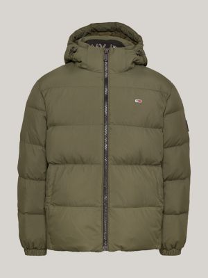 veste matelassée déperlante vert pour hommes tommy jeans