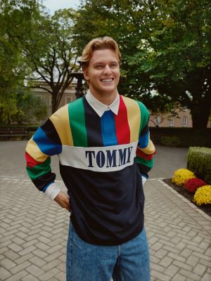 Tommy Jeans International Games rugbyshirt | Blauw | Tommy Hilfiger