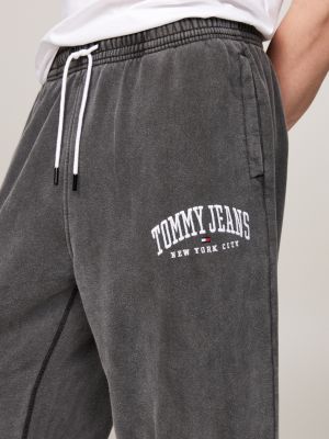 black varsity washed relaxed joggers for men tommy jeans