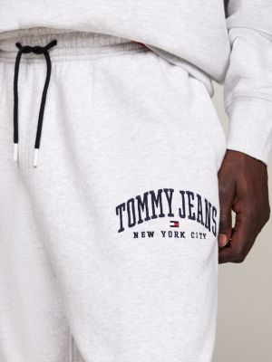 grey varsity washed relaxed joggers for men tommy jeans