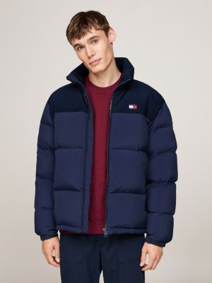 blue alaska puffer-jacke mit cord für herren - tommy jeans