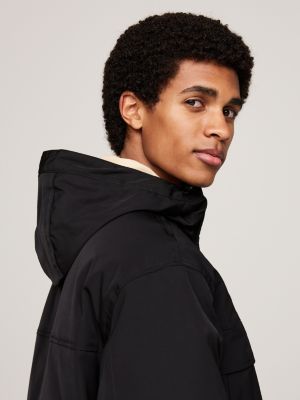 black canvas down parka for men tommy jeans