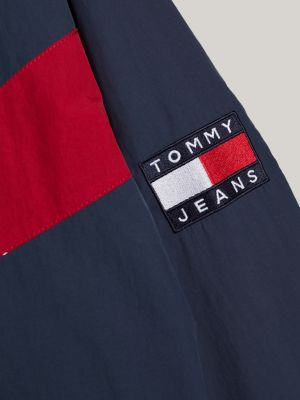 veste de coach décontractée tj x game day bleu pour hommes tommy jeans