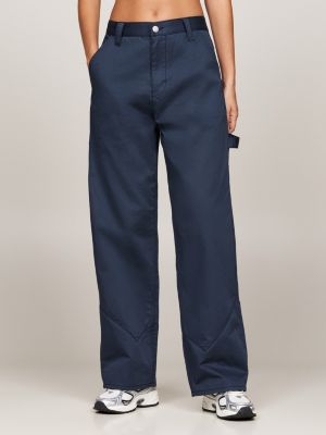 pantaloni carpenter tj x game day con cuciture decorative blu da uomini tommy jeans