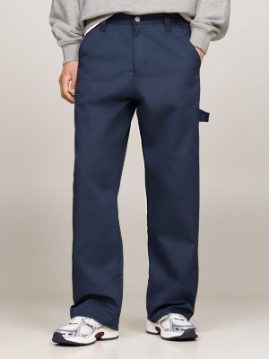 pantaloni carpenter tj x game day con cuciture decorative blu da uomini tommy jeans